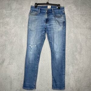 Flint and Tinder Jeans Men 30x30 Blue Slim Fit Tapered Stretch Denim USA Made